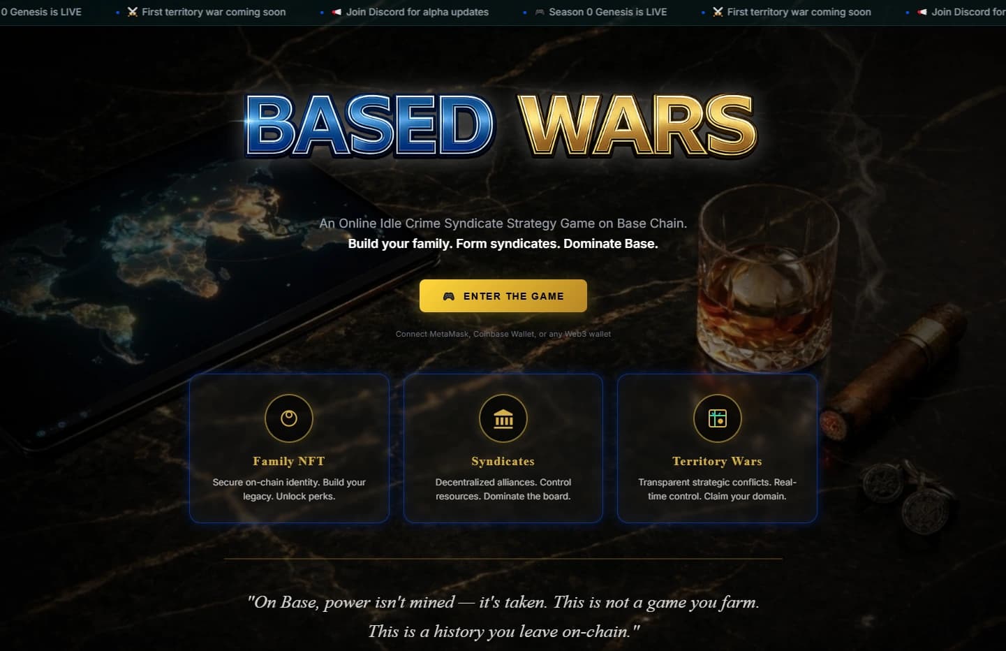 Screenshot proyek Basedwars — Game strategi mafia gaya Mafia Wars di jaringan Base.